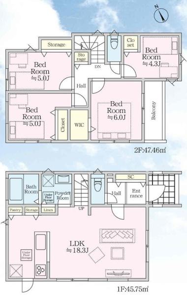 【2号棟】戸塚区新築戸建　カースペ2台　WIC　省エネ住宅