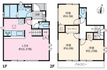 瀬谷区新築戸建　2台駐車可　角地　リビング階段