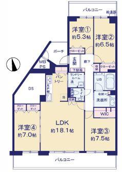 横浜星の丘ビューシティA棟【ペット可2面バルコニー】