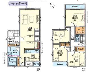 【3号棟】相模原市新築戸建LDK20帖WIC