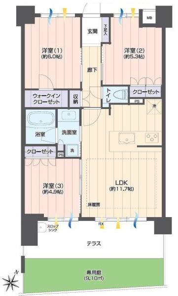 ジェイパレス宮崎台【WICテラス専用庭】