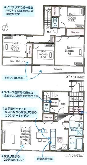 【1号棟】横須賀市新築戸建　LDK20帖　2台駐車可　SIC