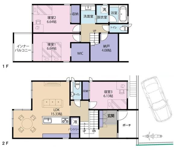 【A区画】鎌倉市新築戸建　WIC　納戸　カウンターキッチン