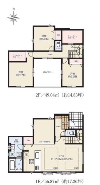【3号棟】瀬谷区新築戸建　床暖房　WIC×2