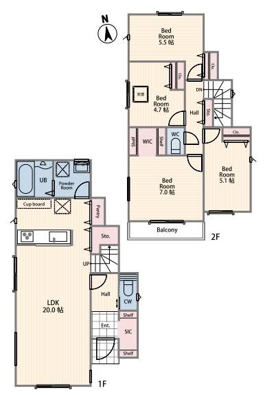 【3号棟】川崎区新築戸建　LDK20帖　リビング階段　SIC
