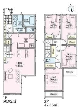 【B号棟】旭区新築戸建　LDK20帖　リビング階段