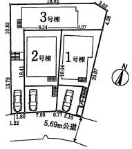 【3号棟】旭区新築戸建　LDK21帖　納戸　南面バルコニー