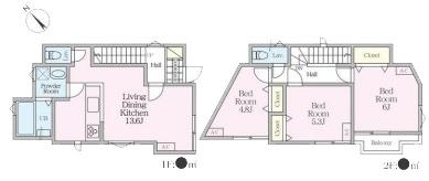 【1号棟】横須賀市新築戸建　対面キッチン　都市ガス