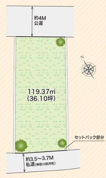 横須賀市公郷町売地条件無し平坦2方向接道