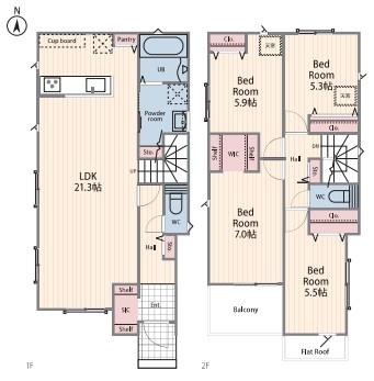 【2号棟】金沢区新築戸建　LDK21帖　WIC　SIC