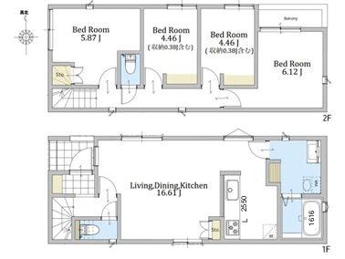 【2号棟】神奈川区新築戸建対面キッチンリビング階段