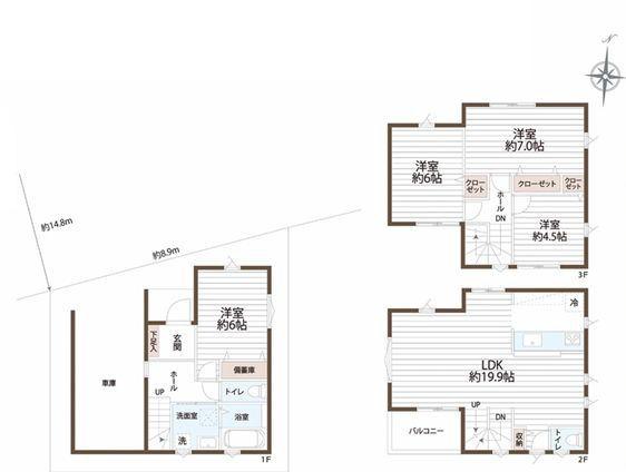 【B号棟】港南区新築戸建ビルトイン車庫LDK19帖