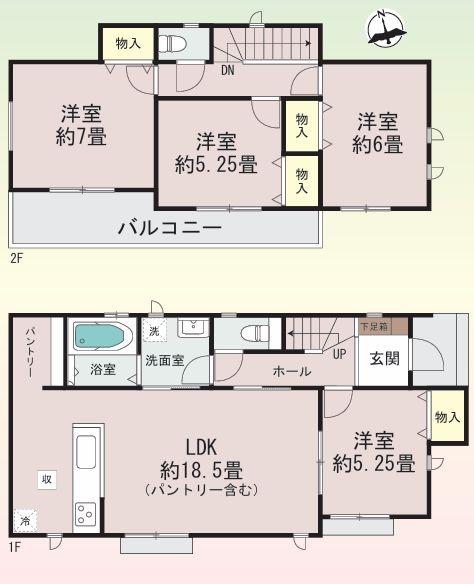 【A号棟】瀬谷区新築戸建3台駐車可パントリー