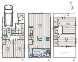 【5号棟】緑区新築戸建　LDK18帖　ビルトイン車庫