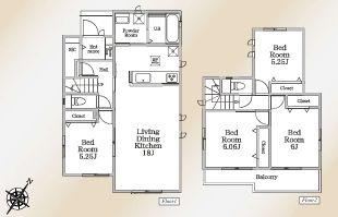【D号棟】瀬谷区新築戸建2台駐車可LDK18帖