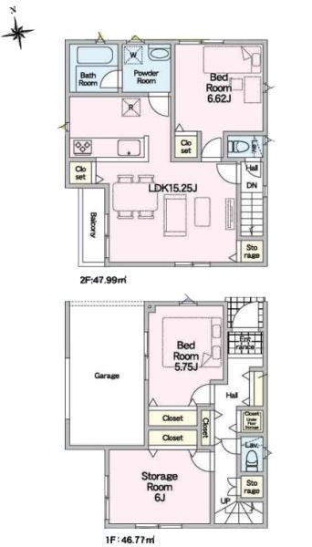 【2号棟】磯子区新築戸建　ビルトイン車庫　対面キッチン