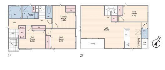 【3号棟】相模原市新築戸建2台駐車可LDK21帖
