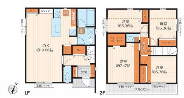 大和市新築戸建2台駐車可LDK19帖以上WIC