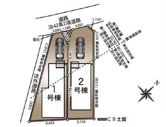 【2号棟】旭区新築戸建閑静な住宅街(区画図)