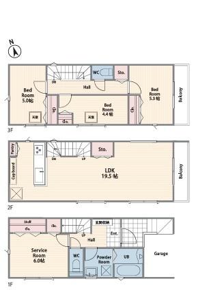 【1号棟】鎌倉市新築戸建　LDK19帖　納戸　パントリー