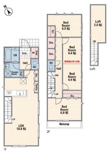 【1号棟】鎌倉市新築戸建　LDK18帖　ロフト　SIC