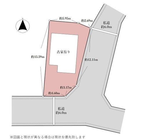 港南区売地建築条件無し南東角地