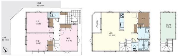 南区新築戸建WICロフトLDK18帖角地