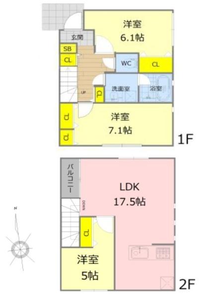 横浜市保土ケ谷区釜台町の中古一戸建て(間取り)