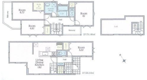 【A号棟】旭区新築戸建2台駐車可ロフトLDK18帖
