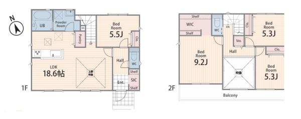 【2号棟】港南区新築戸建3台駐車可WICSIC吹抜