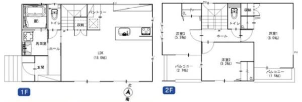 【1号棟】青葉区新築戸建2台駐車可LDK18帖