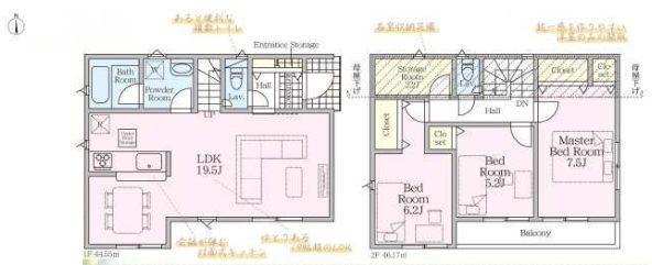 【1号棟】金沢区新築戸建納戸角地南面バルコニー