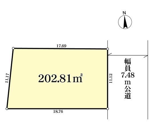 都筑区売地建築条件無し前面道路7m更地