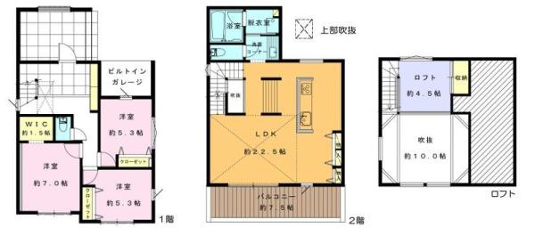 藤沢市新築戸建2台駐車可WICロフト吹抜け