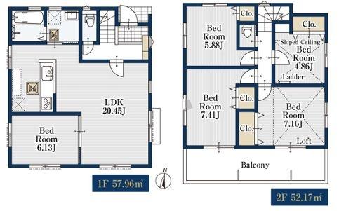 【1号棟】磯子区新築戸建2台駐車可LDK20帖