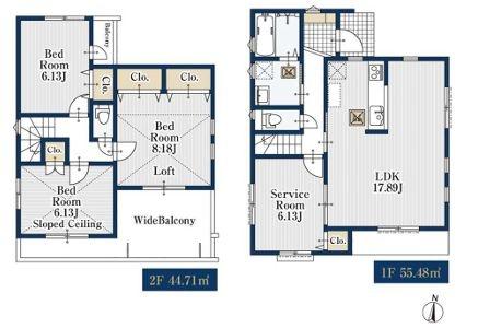 【1号棟】旭区新築戸建駅徒9分納戸南面バルコニー