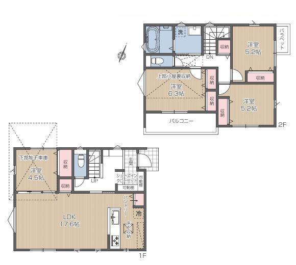 南区新築戸建グルニエ地下車庫パントリー