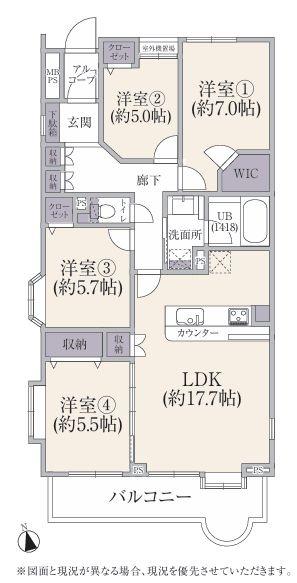 NICシルクハイム三ツ沢桜台A棟【WIC南面バルコニー】