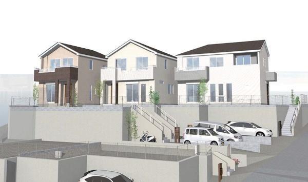 【I宅地】横浜市港南区　南側ひな壇で日当たり良好