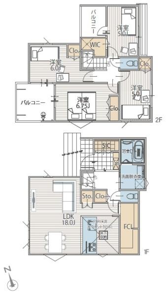【3号棟】横浜市都筑区 カースぺ2台 WIC ファミリーCL