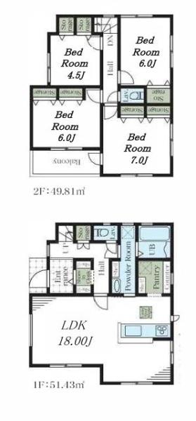 【1号棟】青葉区新築戸建2台駐車可パントリー
