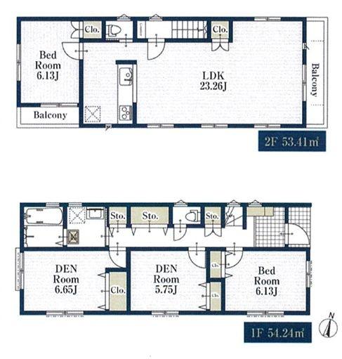 【1号棟】瀬谷区新築戸建2台駐車可LDK23帖