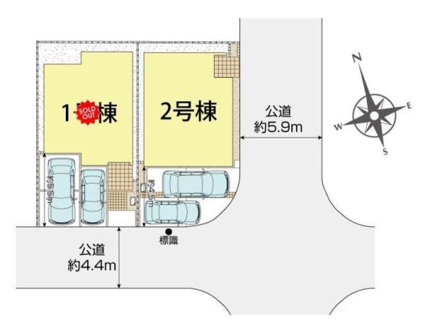【2号棟】茅ヶ崎市新築戸建2台駐車可角地