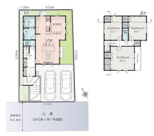 港南区新築戸建2台駐車可LDK18帖床暖房