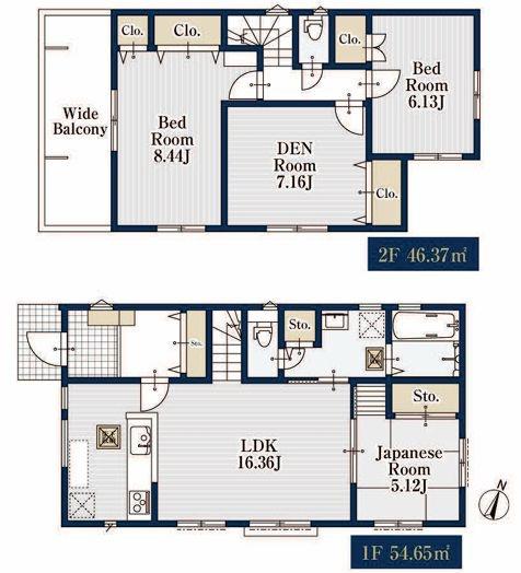 【1号棟】南区新築戸建2台駐車可ワイドバルコニー