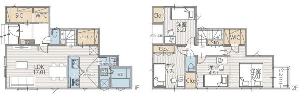 【1号棟】川崎市新築戸建LDK17帖WICSIC