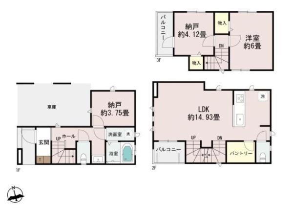 【A号棟】西区新築戸建ビルトイン車庫パントリー
