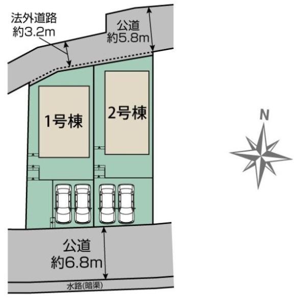 【2号棟】藤沢市新築戸建2台駐車可