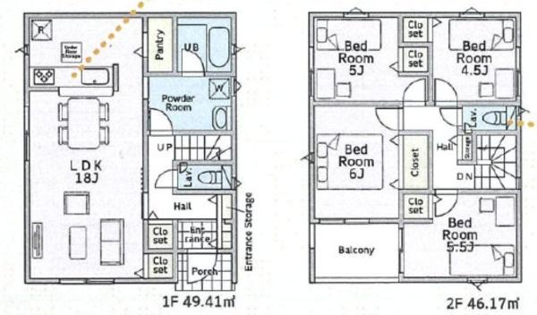 【1号棟】藤沢市新築戸建2台駐車可LDK18帖