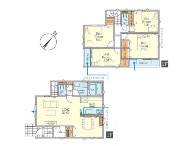 【1号棟】藤沢市新築戸建2台駐車可LDK21帖
